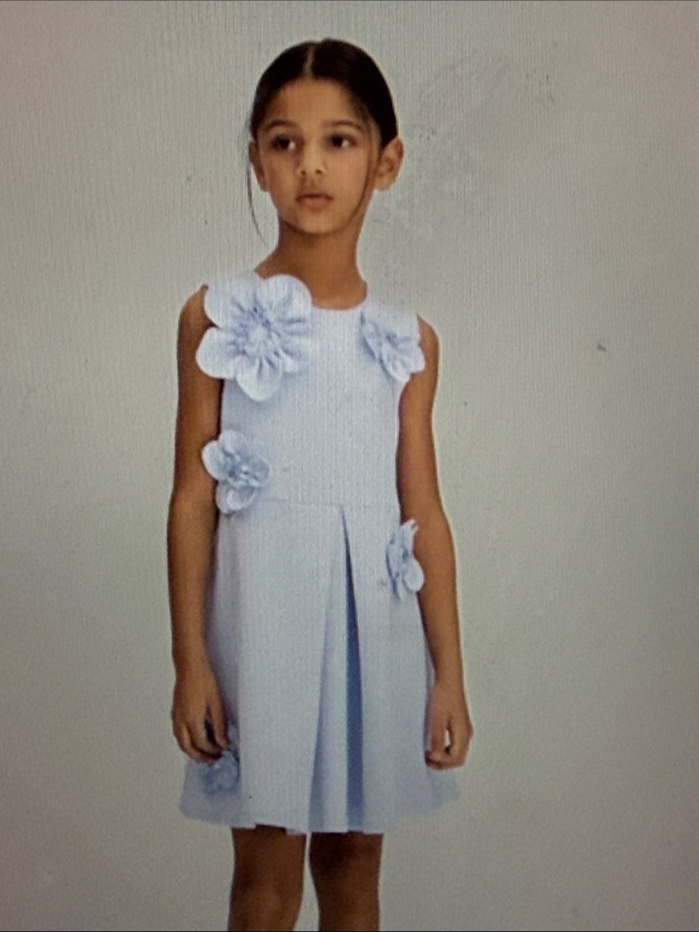 Reiss Light Blue Floral Appliqué Party Dress